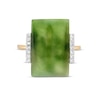 Thumbnail Image 1 of Baguette Jade and 0.085 CT. T.W. Diamond Collar Ring in 14K Gold