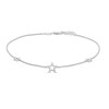 Diamond Accent Star Station Anklet in Sterling Silver - 10"