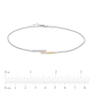 Diamond Accent Overlapping Bars Anklet in Sterling Silver and 10K Gold - 10"