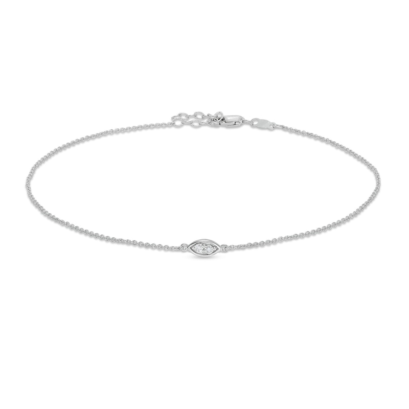 Diamond Accent Marquise Anklet in Sterling Silver - 10"|Peoples Jewellers