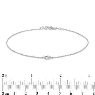 Diamond Accent Marquise Anklet in Sterling Silver - 10"
