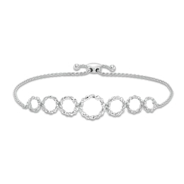 Circle of Gratitude® Collection 0.25 CT. T.W. Diamond Journey Twists Bolo Bracelet in Sterling Silver - 9.5&quot;