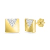 Thumbnail Image 0 of Men's 0.85 CT. T.W. Diamond Trio Triangle Accent Rectangular Stud Earrings in 10K Gold