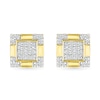 Thumbnail Image 2 of Men's 0.145 CT. T.W. Square-Shaped Multi-Diamond Frame Four-Corner Trio Accent Stud Earrings in 10K Gold