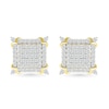 Men's 0.95 CT. T.W. Square-Shaped Multi-Diamond Frame Ornate Four-Corner Accent Stud Earrings in 10K Gold