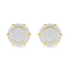 Thumbnail Image 2 of Men's 0.45 CT. T.W. Multi-Diamond Frame Ship's Wheel-Style Stud Earrings in 10K Gold