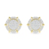 Thumbnail Image 1 of Men's 0.45 CT. T.W. Multi-Diamond Frame Ship's Wheel-Style Stud Earrings in 10K Gold