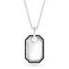 Thumbnail Image 1 of Men's 0.23 CT. T.W. Black Diamond Octagon-Shaped Frame Dog Tag Pendant in Sterling Silver - 22"
