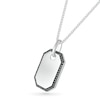 Thumbnail Image 2 of Men's 0.23 CT. T.W. Black Diamond Octagon-Shaped Frame Dog Tag Pendant in Sterling Silver - 22"