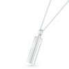 Thumbnail Image 2 of Men's 0.085 CT. T.W. Diamond Linear Ribbon Accent Three-Dimensional Vertical Bar Pendant in Sterling Silver - 22"