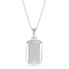 Thumbnail Image 1 of Men's 0.23 CT. T.W. Diamond Three-Dimensional Frame Dog Tag Pendant in Sterling Silver - 22"
