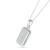 Thumbnail Image 2 of Men's 0.23 CT. T.W. Diamond Three-Dimensional Frame Dog Tag Pendant in Sterling Silver - 22"