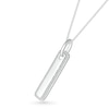 Thumbnail Image 2 of Men's 0.18 CT. T.W. Diamond Frame Rounded Vertical Bar Pendant in 10K White Gold - 22"