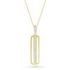 Thumbnail Image 1 of Men's 0.145 CT. T.W. Diamond Linear Ribbon Triple Row Open Vertical Bar Drop Pendant in 10K Gold - 22"