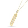 Thumbnail Image 2 of Men's 0.145 CT. T.W. Diamond Linear Ribbon Triple Row Open Vertical Bar Drop Pendant in 10K Gold - 22"