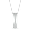 Thumbnail Image 1 of Men's 0.085 CT. T.W. Diamond Linear Ribbon Dog Tag Pendant in 10K White Gold - 22"