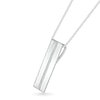 Thumbnail Image 2 of Men's 0.085 CT. T.W. Diamond Linear Ribbon Dog Tag Pendant in 10K White Gold - 22"