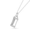 Thumbnail Image 2 of Men's 0.04 CT. T.W. Diamond Border Padlock-Style Dog Tag Pendant in 10K White Gold - 22"