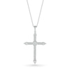 Thumbnail Image 1 of Men's 0.18 CT. T.W. Quad Diamond Tri-Tip Cross Pendant in 10K White Gold - 22"
