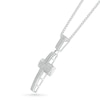 Thumbnail Image 2 of Men's 0.29 CT. T.W. Diamond Double Row Layered Cross Drop Pendant in 10K White Gold - 22"