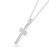 Thumbnail Image 2 of Men's 0.45 CT. T.W. Diamond Divided Cross Pendant in 10K White Gold - 22"