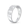 Thumbnail Image 3 of 0.23 CT. T.W. Diamond Trio Linear Row Band in 10K White Gold