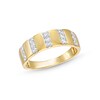 Thumbnail Image 1 of 0.23 CT. T.W. Diamond Trio Linear Row Band in 10K Gold