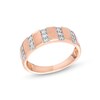 Thumbnail Image 1 of 0.23 CT. T.W. Diamond Trio Linear Row Band in 10K Rose Gold
