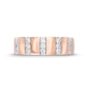 Thumbnail Image 4 of 0.23 CT. T.W. Diamond Trio Linear Row Band in 10K Rose Gold