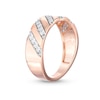 Thumbnail Image 3 of 0.29 CT. T.W. Diamond Slant Row Band in 10K Rose Gold
