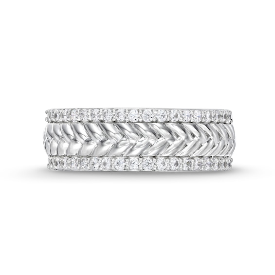 CT. T.W. Diamond Edge Herringbone Band in 10K Gold