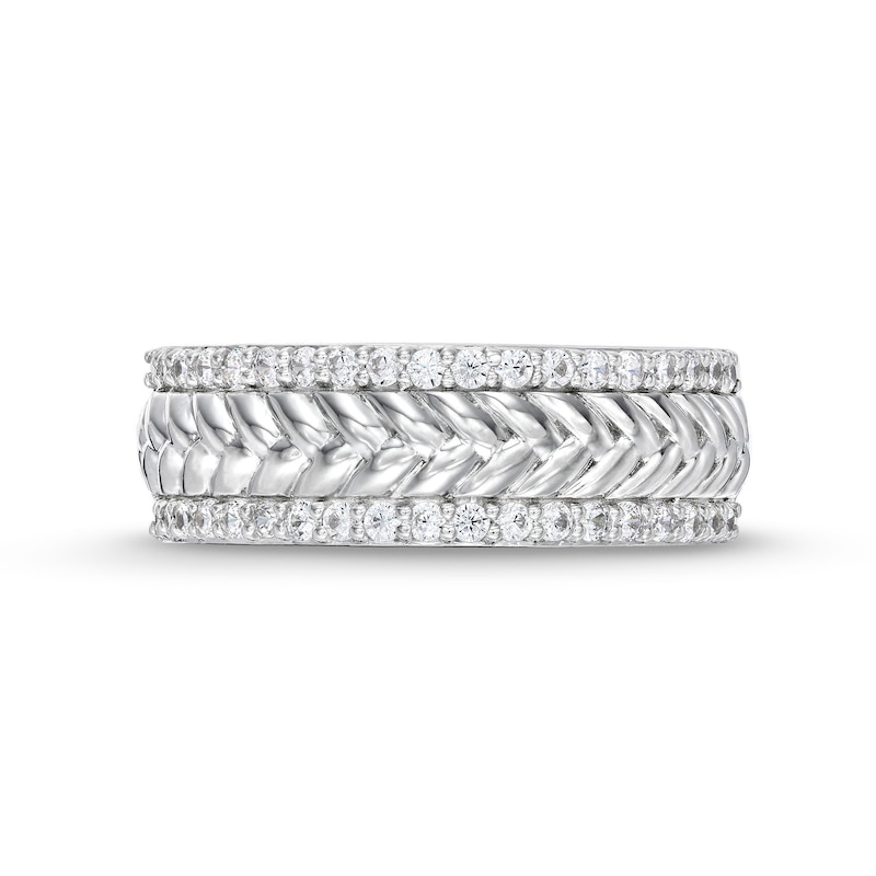CT. T.W. Diamond Edge Herringbone Band in 10K Gold