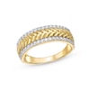 Thumbnail Image 1 of 0.29 CT. T.W. Diamond Edge Herringbone Band in 10K Gold