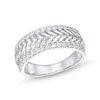 Thumbnail Image 1 of 0.45 CT. T.W. Diamond Edge Herringbone Band in 10K White Gold