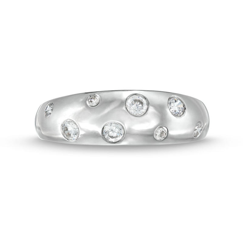 Main Image 4 of 0.23 CT. T.W. Diamond Bubbles Band in 10K White Gold