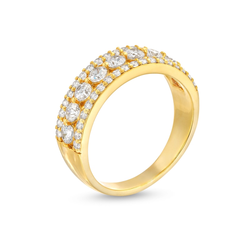 Main Image 3 of 0.95 CT. T.W. Diamond Edge Band in 10K Gold