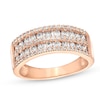 Thumbnail Image 1 of 0.69 CT. T.W. Diamond Multi-Row Band in 10K Rose Gold