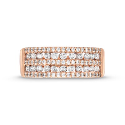 0.69 CT. T.W. Diamond Multi-Row Band in 10K Rose Gold