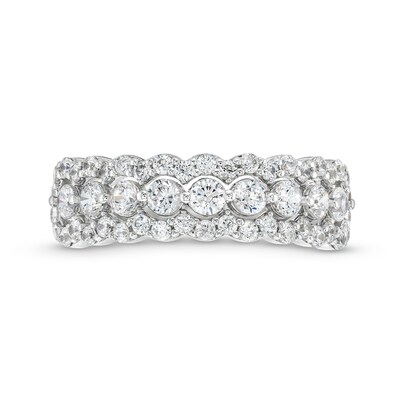 0.95 CT. T.W. Diamond Scallop Edge Band in 10K Gold