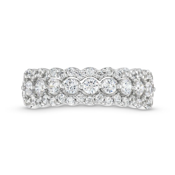 0.95 CT. T.W. Diamond Scallop Edge Band in 10K Gold