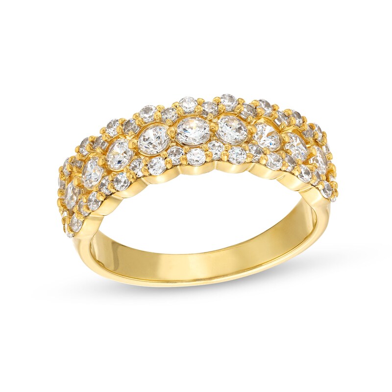 0.95 CT. T.W. Diamond Scallop Edge Band in 10K Gold
