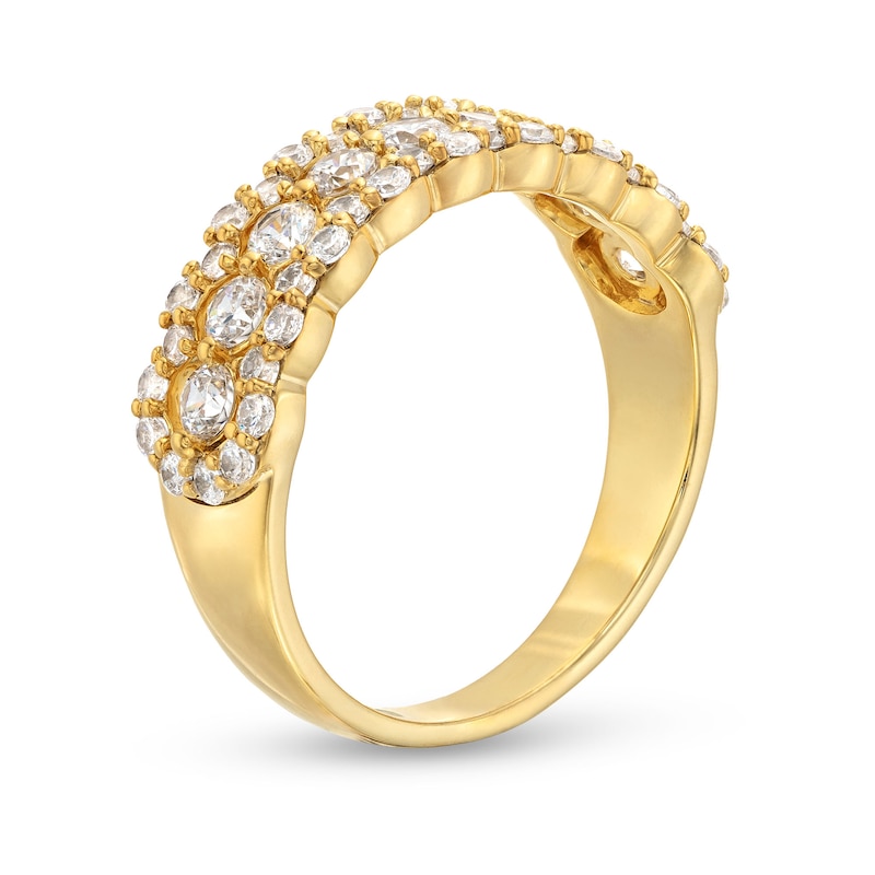Main Image 3 of 0.95 CT. T.W. Diamond Scallop Edge Band in 10K Gold