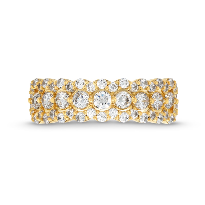 Main Image 4 of 0.95 CT. T.W. Diamond Scallop Edge Band in 10K Gold