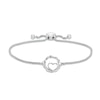 Thumbnail Image 1 of Circle of Gratitude® Collection 0.04 CT. T.W. Diamond Twist with Heart Bolo Bracelet in Sterling Silver - 9.5"