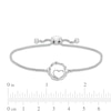 Thumbnail Image 2 of Circle of Gratitude® Collection 0.04 CT. T.W. Diamond Twist with Heart Bolo Bracelet in Sterling Silver - 9.5"