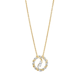 Circle of Gratitude® Collection 0.12 CT. T.W. Diamond Bypass Twist Pendant in 10K Gold