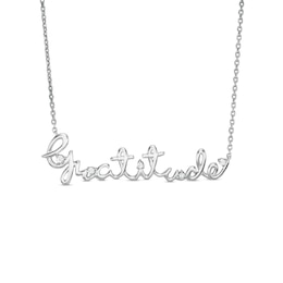 Circle of Gratitude® Collection 0.05 CT. T.W. Diamond Cursive Necklace in Sterling Silver