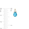 Thumbnail Image 3 of Pear-Shaped London Blue Topaz and 0.067 CT. T.W. Diamond "V" Drop Earrings in 10K Gold