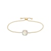 Thumbnail Image 1 of 7.0mm Cushion-Shaped Cabochon Opal and 0.115 CT. T.W. Diamond Frame Bolo Bracelet in 10K Gold - 9.0"