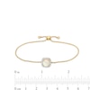 Thumbnail Image 3 of 7.0mm Cushion-Shaped Cabochon Opal and 0.115 CT. T.W. Diamond Frame Bolo Bracelet in 10K Gold - 9.0"
